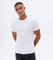 New Look White Short Sleeve Muscle Fit Crew T-Shirt